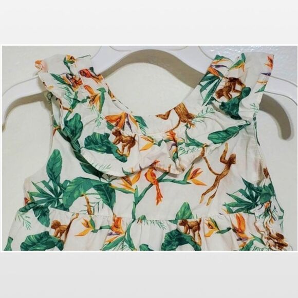 JANIE AND JACK Dress Kids 12-18 Months Tropical White Kid Girl Summer Set - Picture 3 of 16